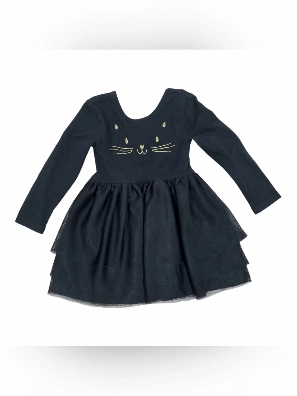 Old Navy Black Long-Sleeve Cat Tulle Dress